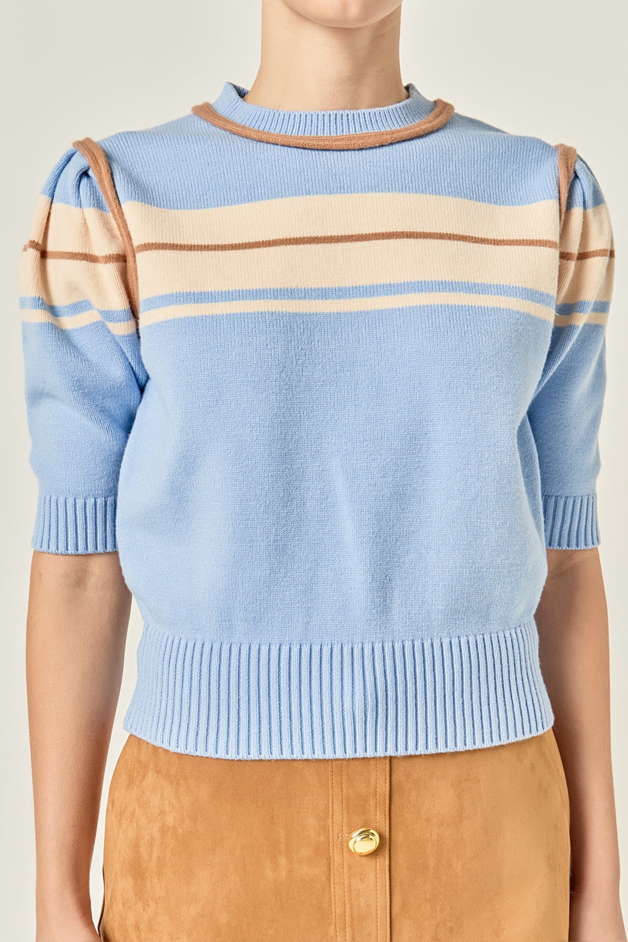 Women Knit Contrast Shirt - Image 8