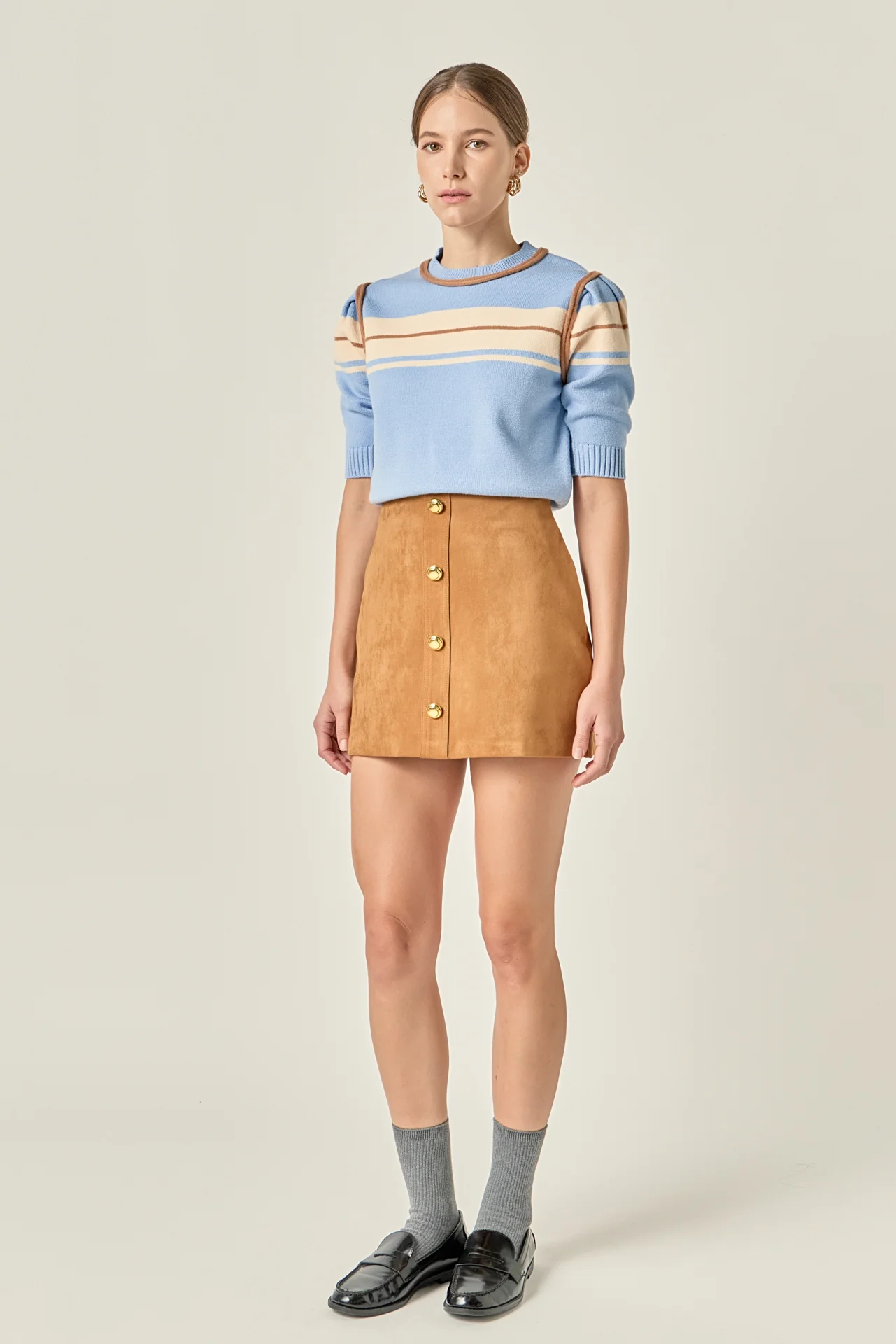 Women Knit Contrast Shirt - Image 9