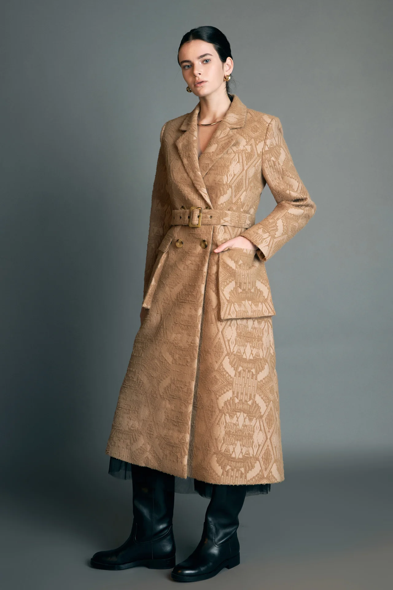 Premium Brocade Swing Coat - Image 3